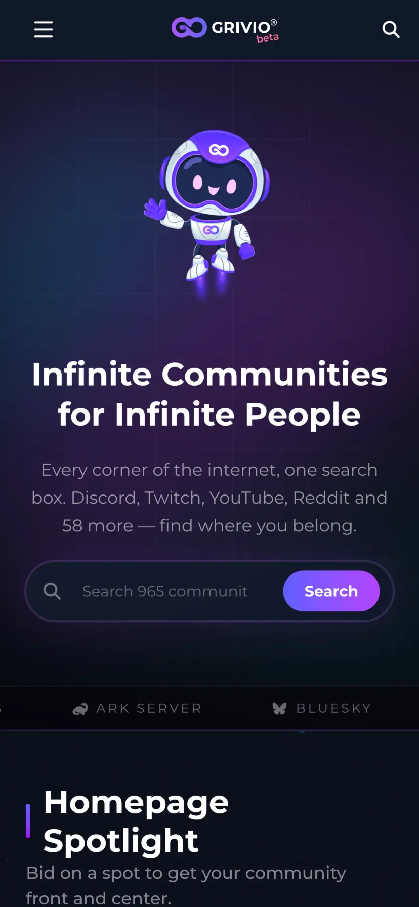 Grivio on mobile