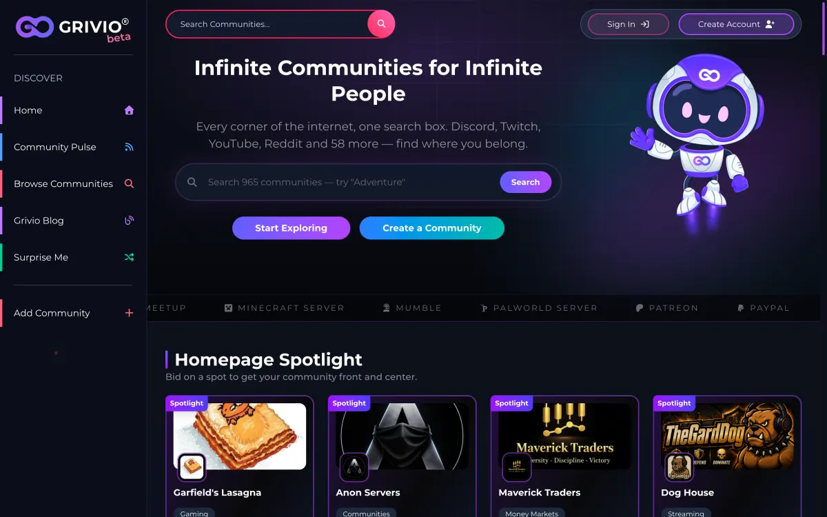 Grivio website