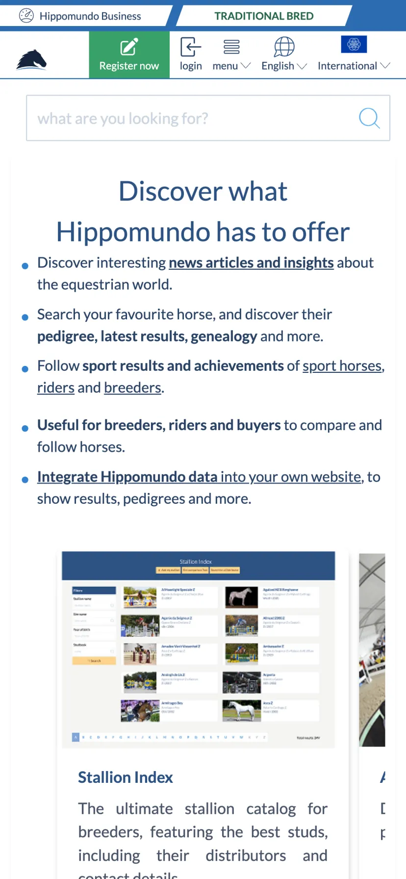 Hippomundo on mobile